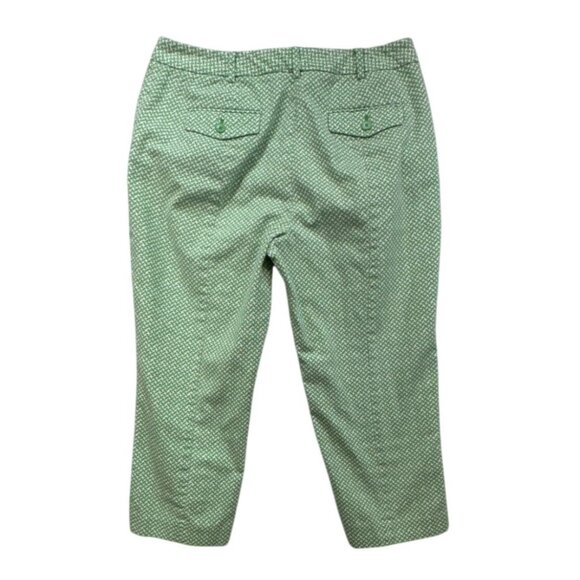 Talbots Womens Heritage Cropped Pants Size 10 Green & White Patterned Beachy - Picture 11 of 15